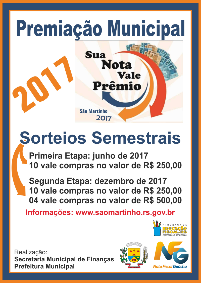 SUA NOTA VALE PREMIOS 2017